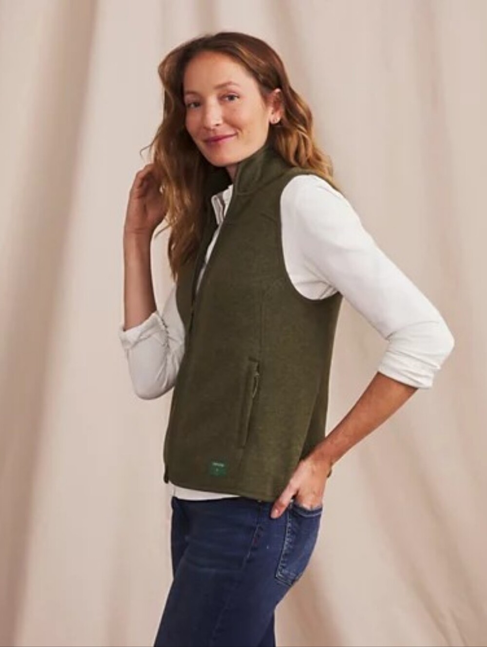 Orvis R65 Sweater Fleece Vest- Tarragon - Picture 3 of 10